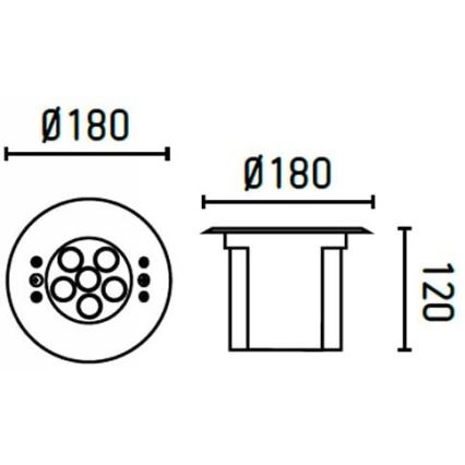 FARO 70456 - Χωνευτό φωτιστικό εξωτερικού χώρου LED RGB EDEL LED/18W/24V IP68