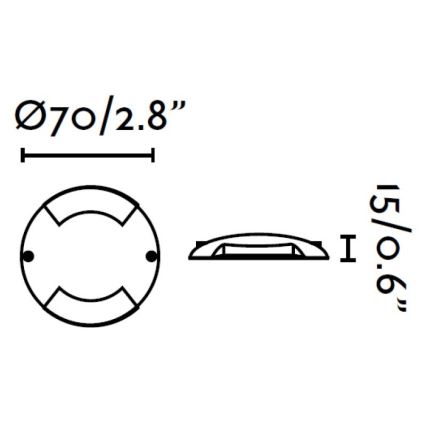 FARO 70547 - Εντοιχιζόμενο εξωτερικό φωτιστικό LED KEENAN LED/0,8 W/12V IP67
