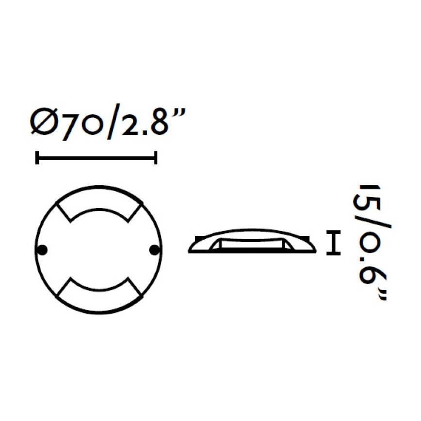FARO 70547 - Εντοιχιζόμενο εξωτερικό φωτιστικό LED KEENAN LED/0,8 W/12V IP67