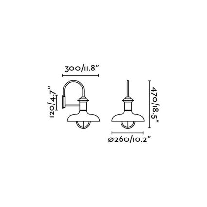 FARO 71140 - Φως τοίχου εξωτερικού χώρου ESTORIL 1xE27/60W/230V