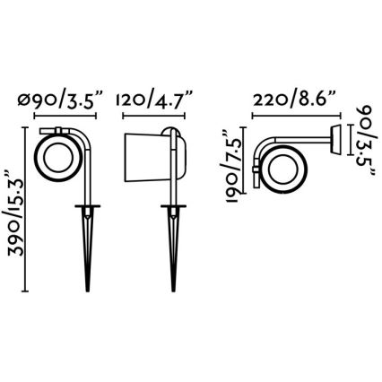 FARO 71546 - Φως τοίχου εξωτερικού χώρου FLOW 1xGU10/8W/230V IP65