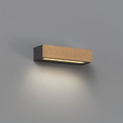 FARO 71898 - LED εξωτερικό επιτοίχιο φωτιστικό LAKO LED/8W/230V IP65 μαύρο/ξύλο
