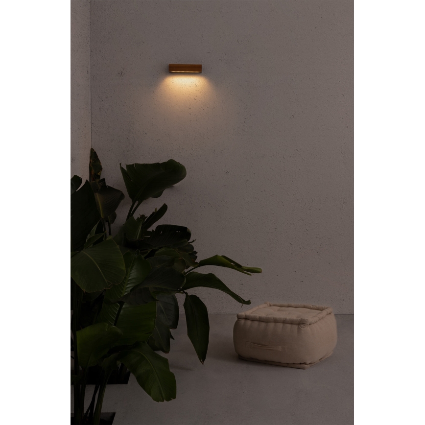 FARO 71898 - LED εξωτερικό επιτοίχιο φωτιστικό LAKO LED/8W/230V IP65 μαύρο/ξύλο