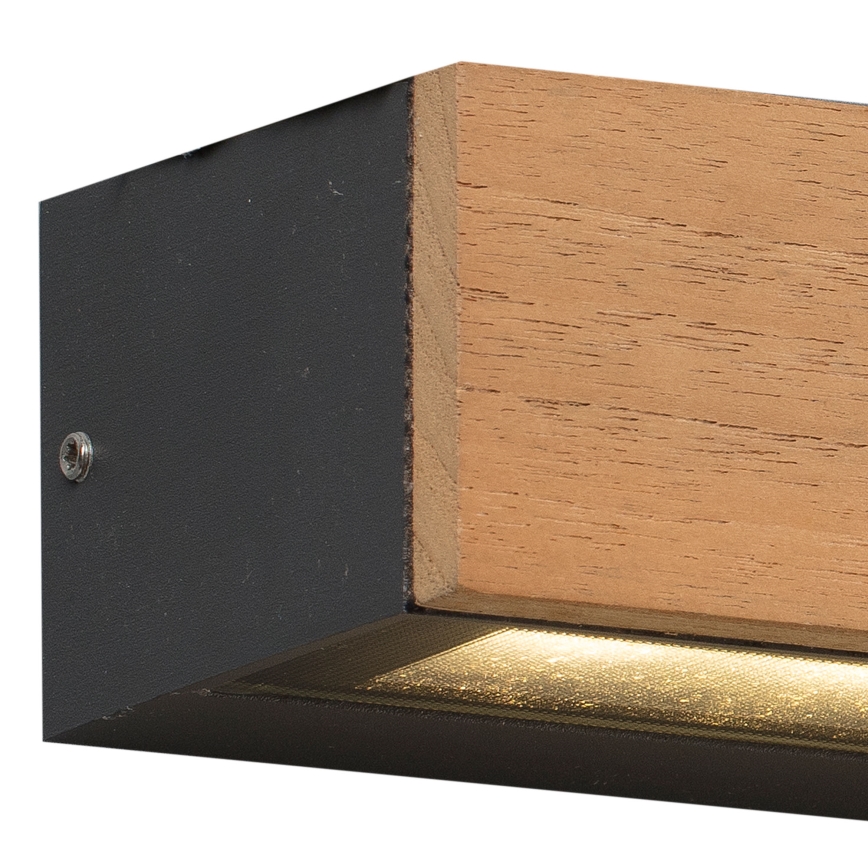FARO 71898 - LED εξωτερικό επιτοίχιο φωτιστικό LAKO LED/8W/230V IP65 μαύρο/ξύλο