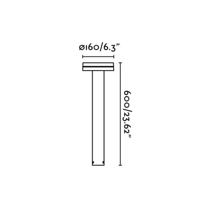 FARO 71948 - Φωτιστικό LED εξωτερικού χώρου ESPOT LED/9W/230V 2200/2700/3200/4000K IK07 IP65 60 cm ανθρακί