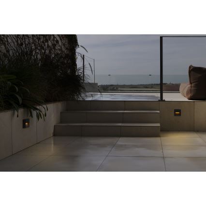 FARO 71963 - LED φωτιστικό σκάλας DUNE LED/3W/230V 2200/2700/3200/4000K IP65 ανθρακί τετράγωνο