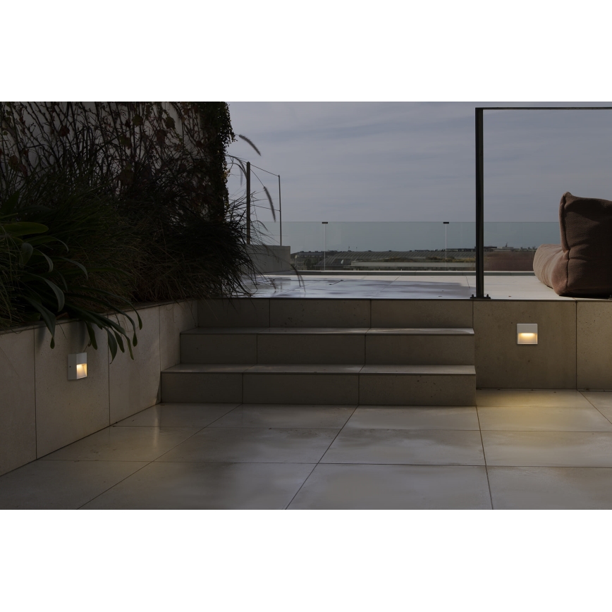 FARO 71964 - LED φωτιστικό σκάλας DUNE LED/3W/230V 2200/2700/3200/4000K IP65 λευκό τετράγωνο