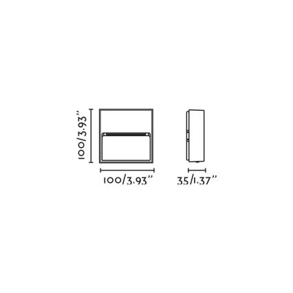 FARO 71965 - LED φωτιστικό σκάλας DUNE LED/3W/230V 2200/2700/3200/4000K IP65 καφέ τετράγωνο