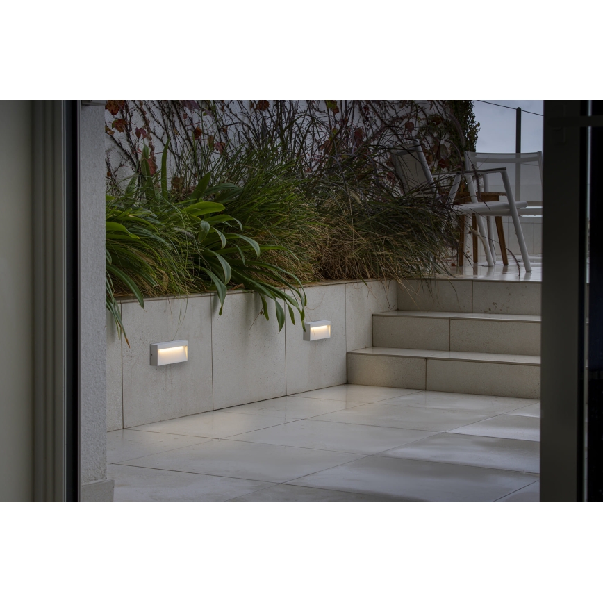 FARO 71967 - Φωτιστικό σκάλας LED DUNE LED/6W/230V 2200/2700/3200/4000K IP65 λευκό ορθογώνιο