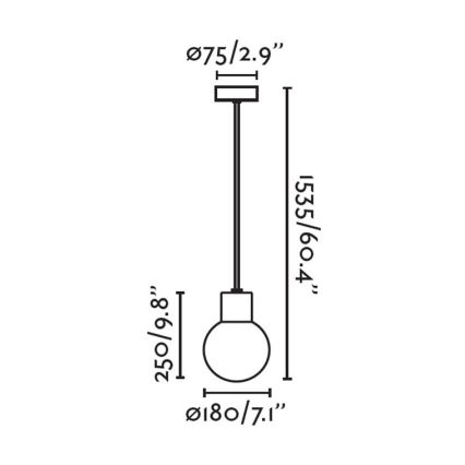 FARO 74427C-01 - Κρεμαστό πολύφωτο εξωτερικού χώρου με σύρμα MOON 1xE27/15W/230V IP44