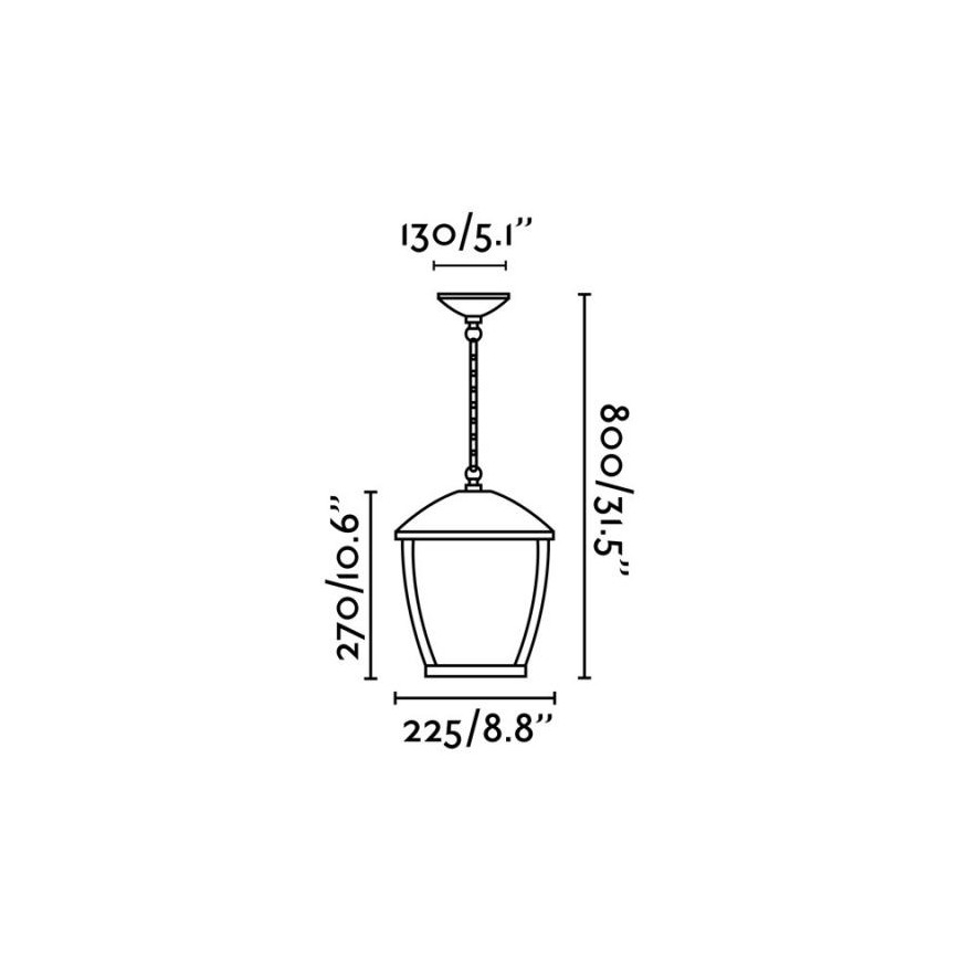 FARO 75002 - Πολύφωτο εξωτερικού χώρου σε αλυσίδα WILMA 1xE27/100W/230V IP44