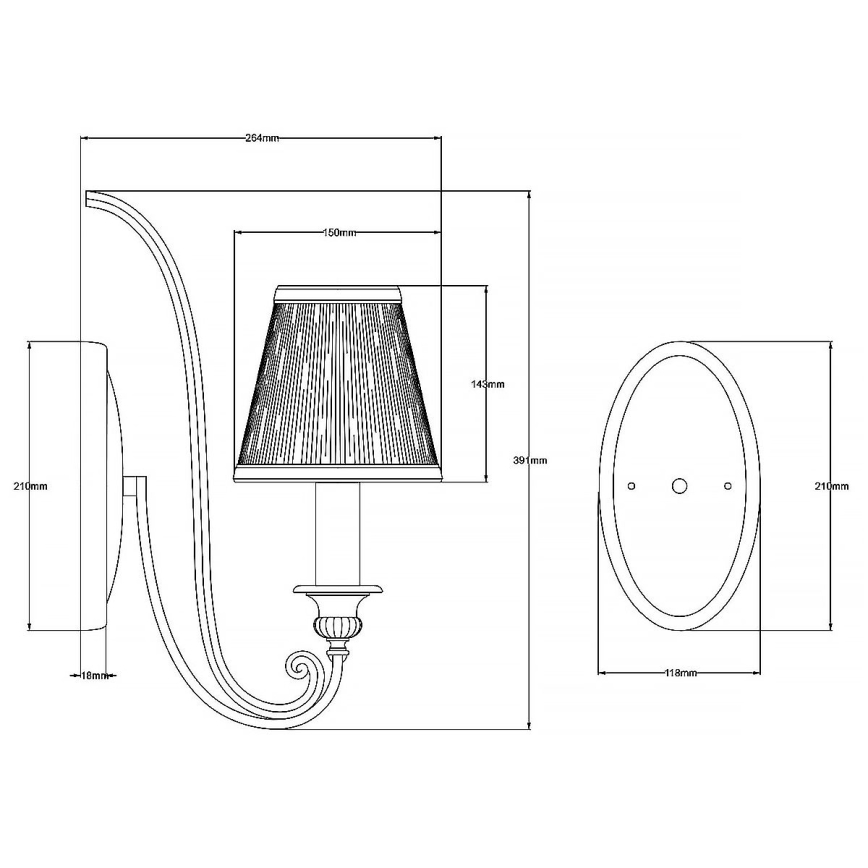 Feiss - Φωτιστικό τοίχου ABBEY 1xE14/40W/230V
