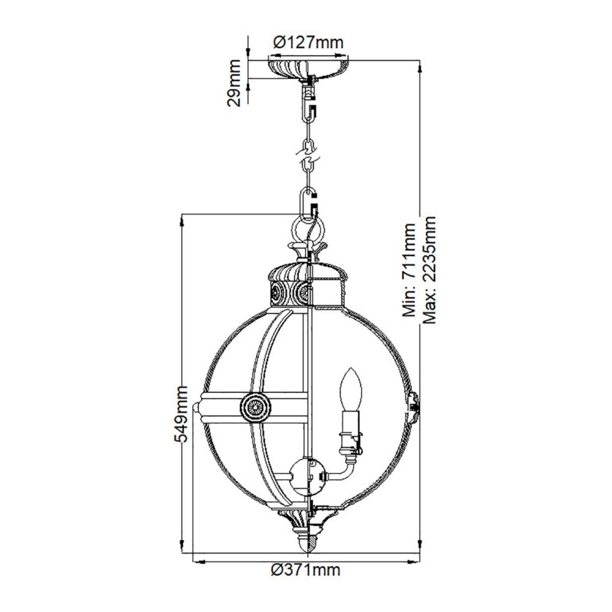 Feiss - Κρεμαστό φωτιστικό οροφής ADAMS 3xE14/60W/230V μπρονζέ