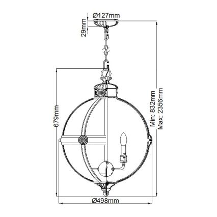 Feiss - Κρεμαστό φωτιστικό οροφής ADAMS 4xE14/60W/230V μπρονζέ