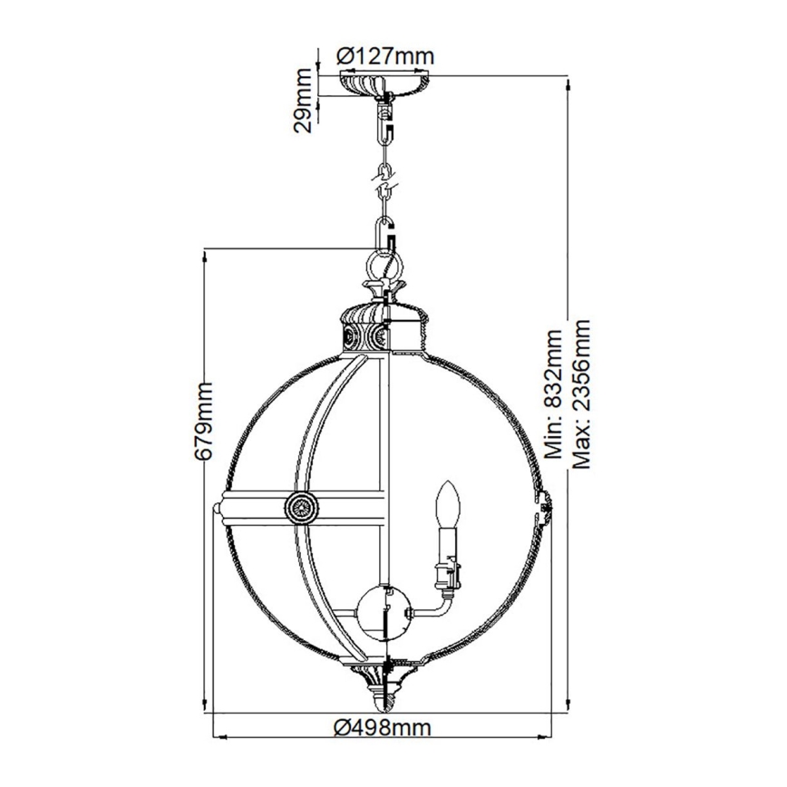 Feiss - Κρεμαστό φωτιστικό οροφής ADAMS 4xE14/60W/230V μπρονζέ