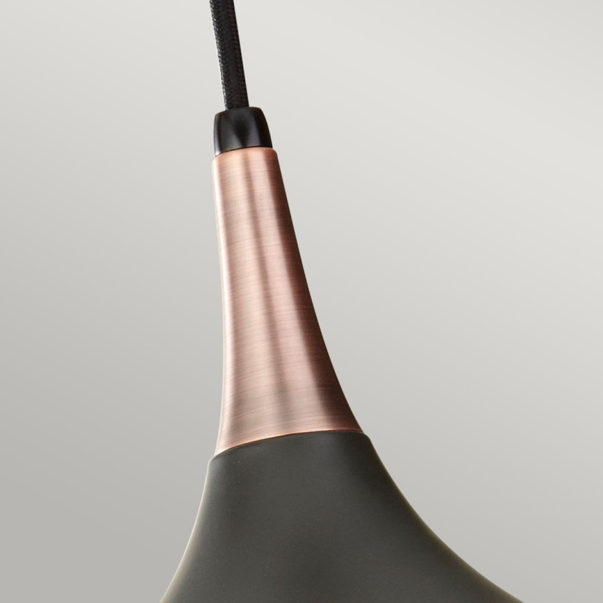 Feiss - Κρεμαστό φωτιστικό με καλώδιο BESO 1xE27/60W/230V Ø 25,4 εκ. μαύρο/χάλκινο