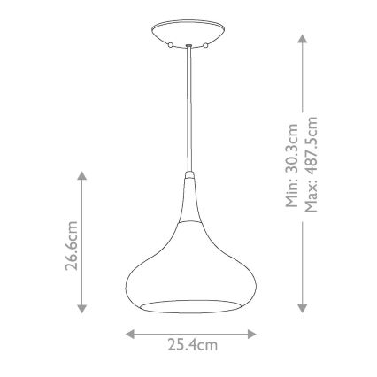 Feiss - Κρεμαστό φωτιστικό με καλώδιο BESO 1xE27/60W/230V Ø 25,4 εκ. μαύρο/χάλκινο
