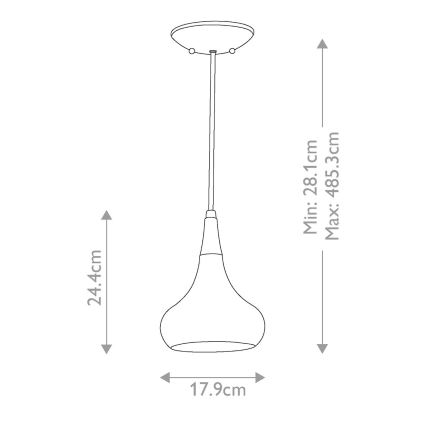 Feiss - Κρεμαστό φωτιστικό σε καλώδιο BESO 1xE27/60W/230V Ø 17,9 εκ. μαύρο/χάλκινο