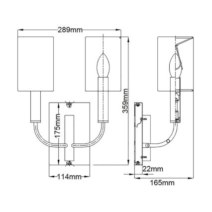 Feiss - Φωτιστικό τοίχου BRIANNA 2xE14/60W/230V