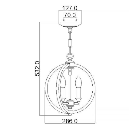 Feiss - Κρεμαστό φωτιστικό οροφής CORINNE 3xE14/60W/230V