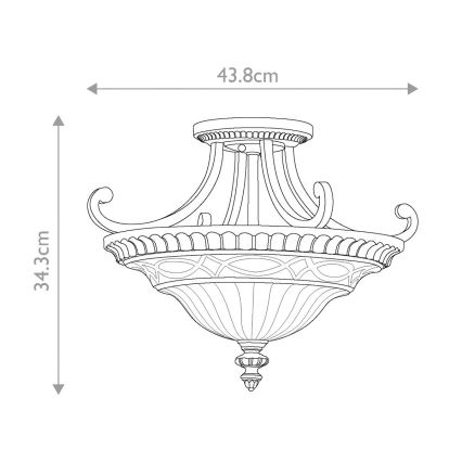 Feiss - Πλαφονιέρα οροφής DRAWING ROOM 2xE27/60W/230V