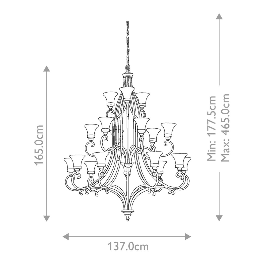 Feiss - Κρεμαστό φωτιστικό οροφής DRAWING ROOM 18xE27/60W/230V