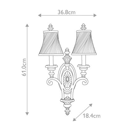 Feiss - Φωτιστικό τοίχου DRAWING ROOM 2xE14/60W/230V