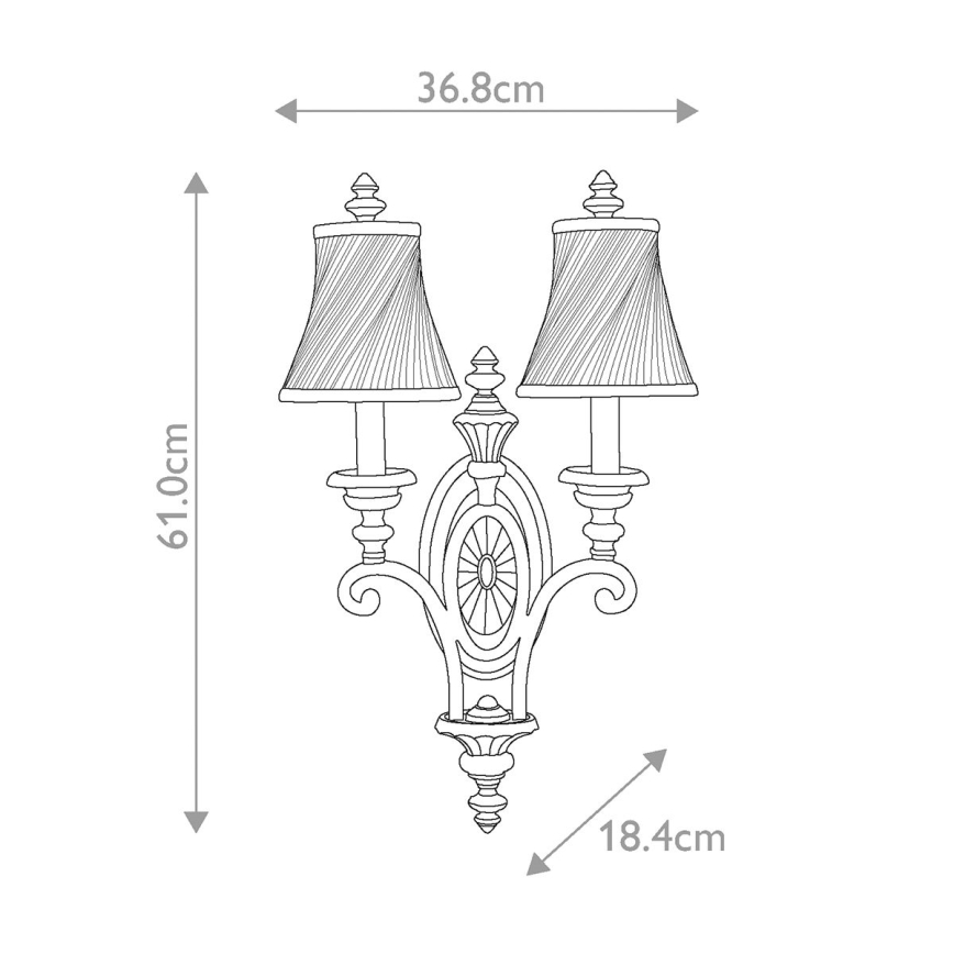 Feiss - Φωτιστικό τοίχου DRAWING ROOM 2xE14/60W/230V