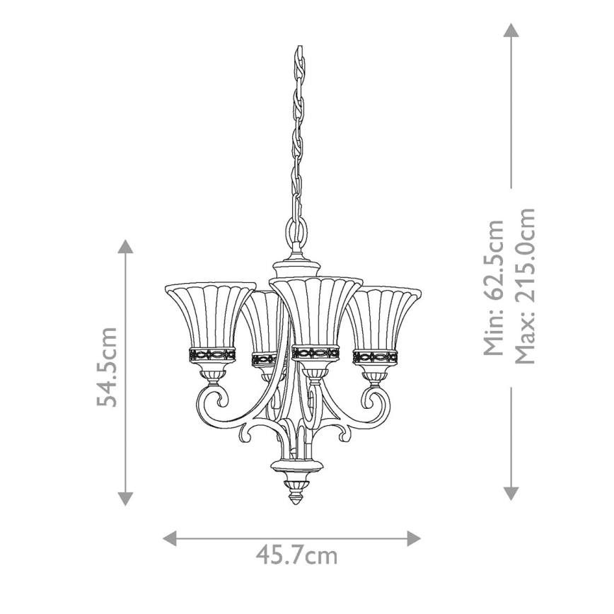 Feiss - Κρεμαστό φωτιστικό οροφής DRAWING ROOM 4xE27/60W/230V