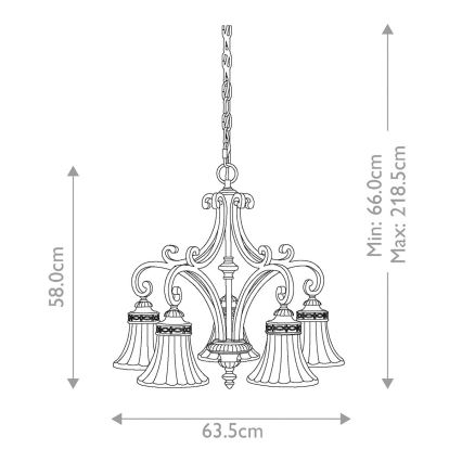 Feiss - Κρεμαστό φωτιστικό οροφής DRAWING ROOM 5xE27/60W/230V