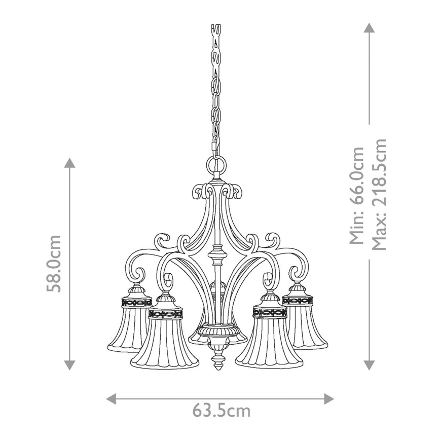 Feiss - Κρεμαστό φωτιστικό οροφής DRAWING ROOM 5xE27/60W/230V