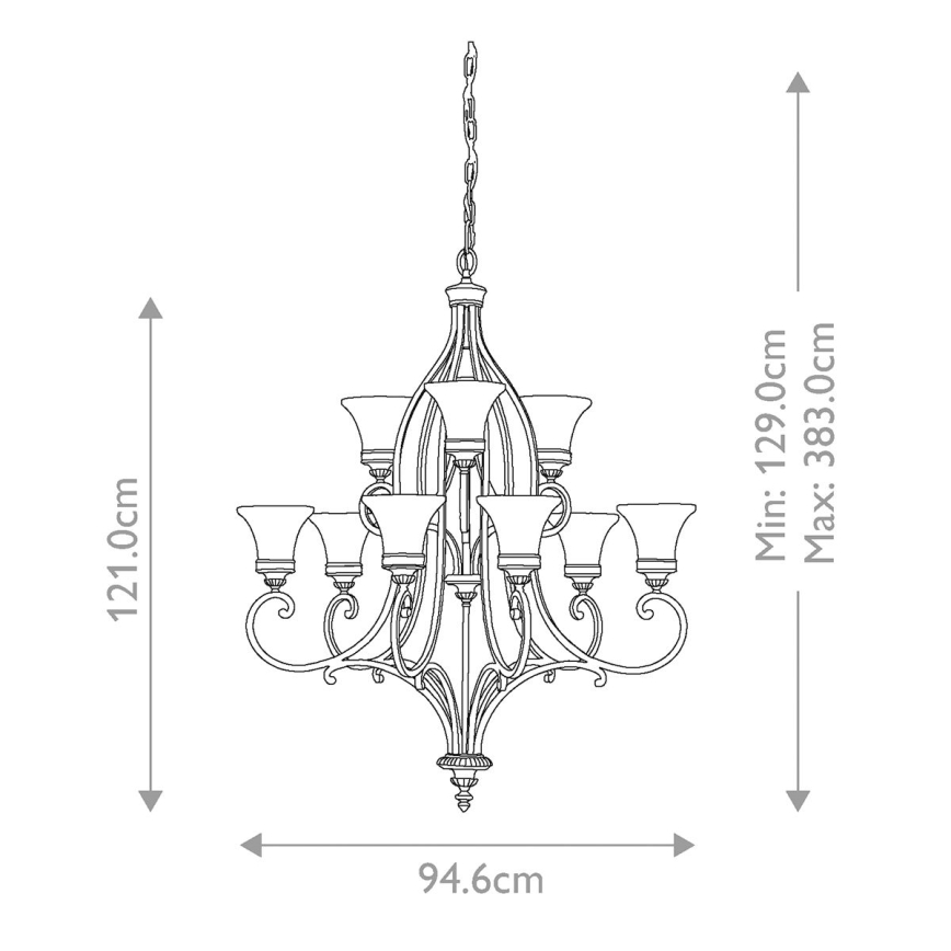 Feiss - Κρεμαστό φωτιστικό οροφής DRAWING ROOM 9xE27/60W/230V