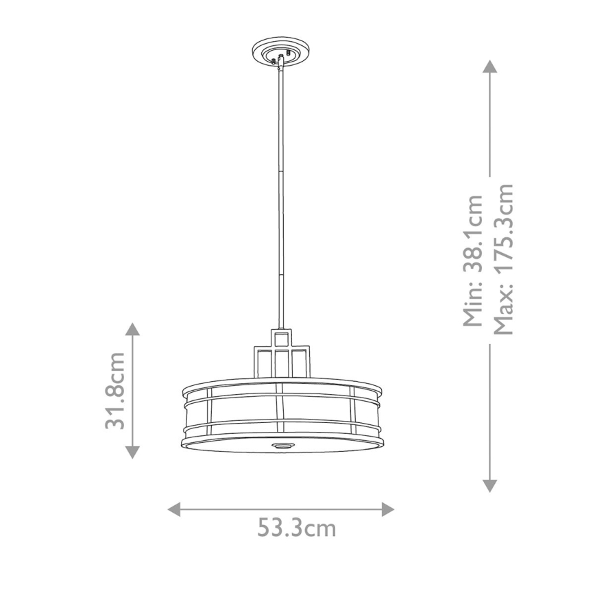 Feiss - Κρεμαστό φωτιστικό οροφής FUSION 3xE27/60W/230V