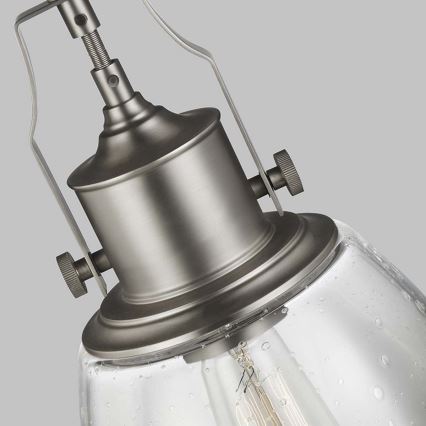 Feiss - Κρεμαστό φωτιστικό HOBSON 1xE27/60W/230V ασημί