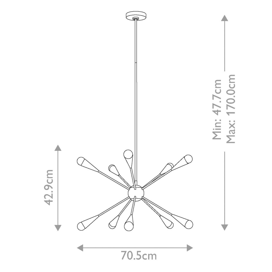 Feiss - Κρεμαστό φωτιστικό οροφής LED JAX 10xG9/3W/230V χρυσό