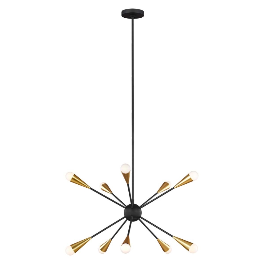 Feiss - Κρεμαστό φωτιστικό οροφής LED JAX 10xG9/3W/230V μαύρο/χρυσό
