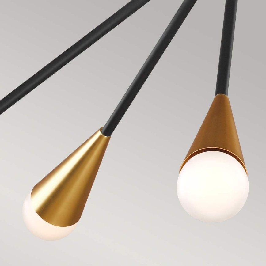 Feiss - Κρεμαστό φωτιστικό οροφής LED JAX 10xG9/3W/230V μαύρο/χρυσό