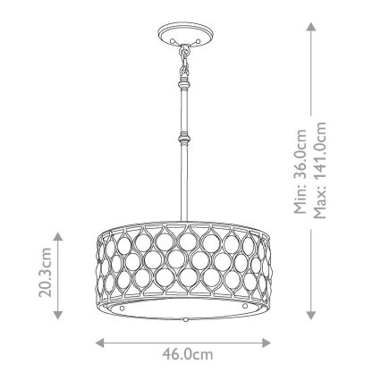 Feiss - Κρεμαστό φωτιστικό LUCIA 3xE27/60W/230V
