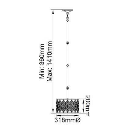 Feiss - Κρεμαστό φωτιστικό LUCIA 1xE27/60W/230V
