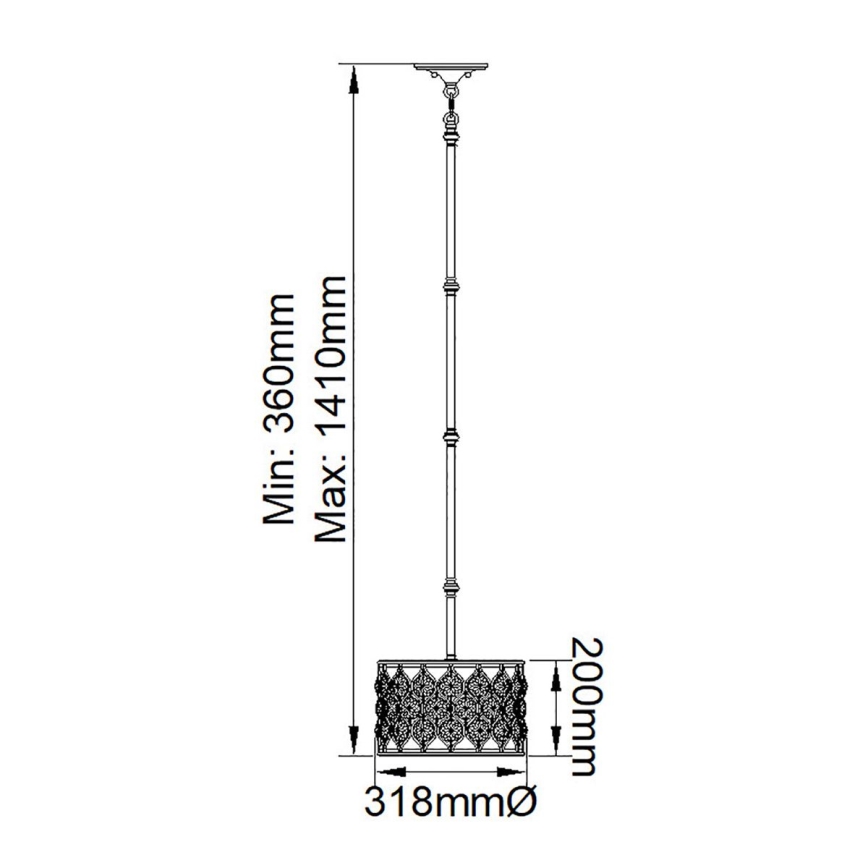 Feiss - Κρεμαστό φωτιστικό LUCIA 1xE27/60W/230V