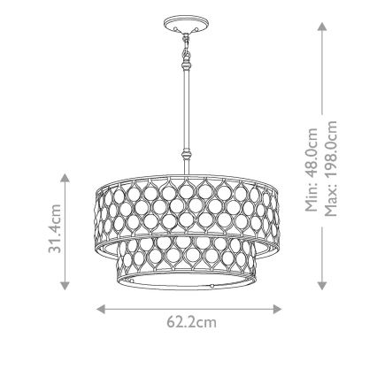 Feiss - Κρεμαστό φωτιστικό LUCIA 6xE27/60W/230V