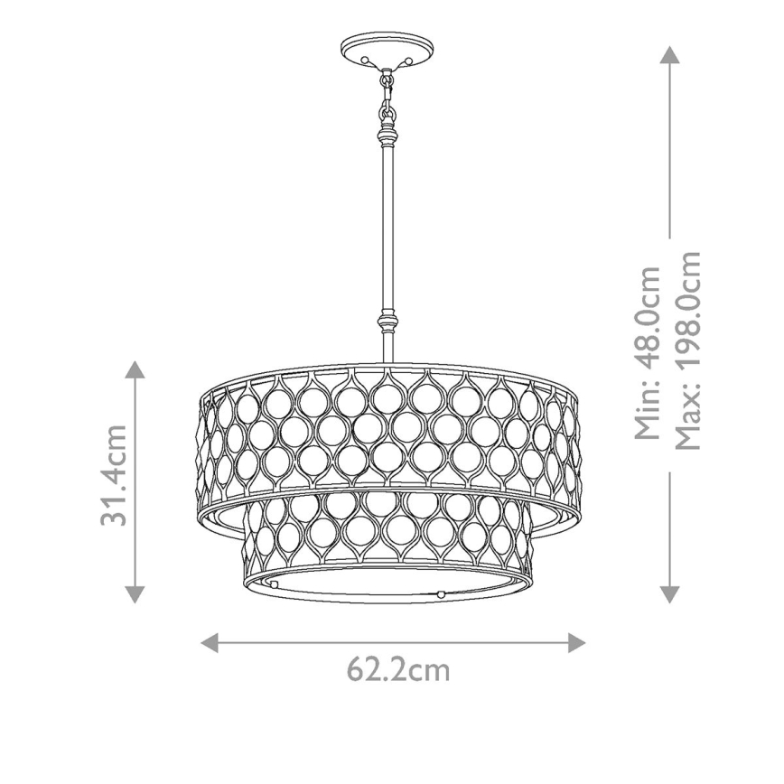 Feiss - Κρεμαστό φωτιστικό LUCIA 6xE27/60W/230V