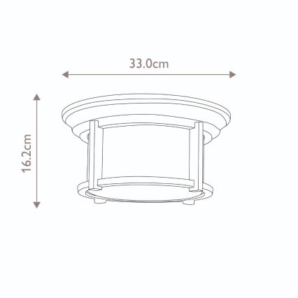 Feiss - Φωτιστικό οροφής εξωτερικού χώρου MERRIL 2xE27/60W/230V IP44
