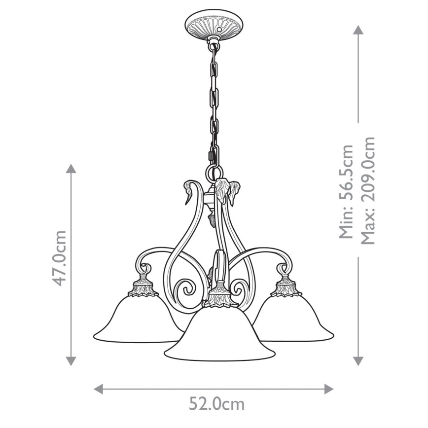 Feiss - Κρεμαστό φωτιστικό οροφής SONOMA VALLEY 3xE27/60W/230V