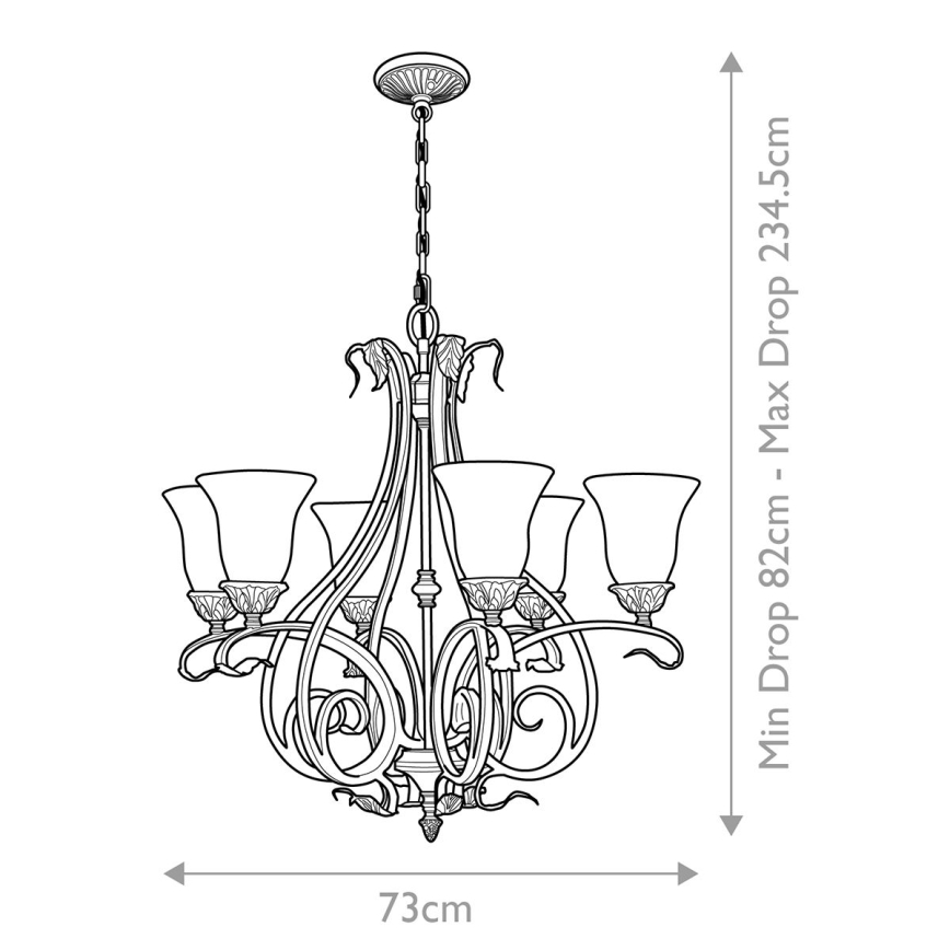 Feiss - Κρεμαστό φωτιστικό οροφής SONOMA VALLEY 6xE27/60W/230V
