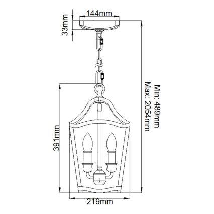 Feiss - Κρεμαστό φωτιστικό οροφής YARMOUTH 3xE14/60W/230V
