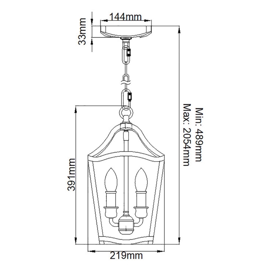 Feiss - Κρεμαστό φωτιστικό οροφής YARMOUTH 3xE14/60W/230V