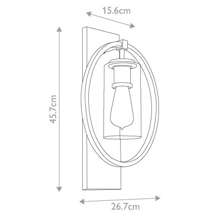 Feiss - φωτιστικό τοίχου MARLENA 1xE27/60W/230V ανθρακί