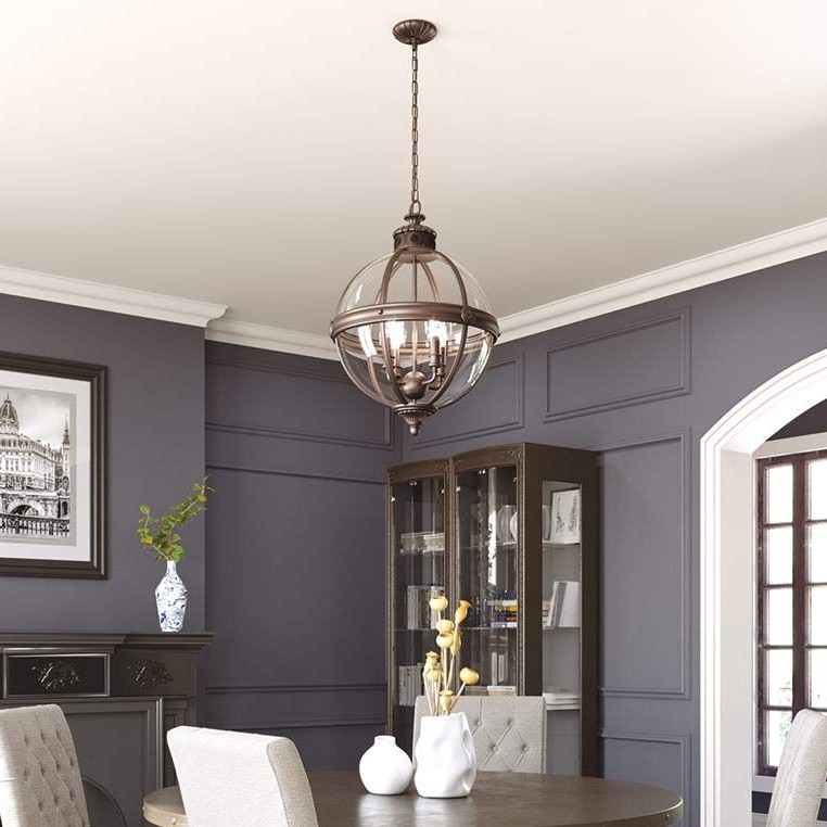 Feiss - Κρεμαστό φωτιστικό οροφής ADAMS 4xE14/60W/230V μπρονζέ