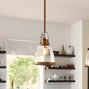 Feiss - Κρεμαστό φωτιστικό HOBSON 1xE27/60W/230V μπρονζέ